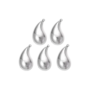 Five-piece teardrop 304 stainless steel pendants set with polished silver mirror finish