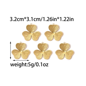 Golden 304 stainless steel flower branch pendants for DIY jewelry and keychain crafts