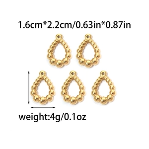 Detail of 18K gold stainless steel beaded gourd pendant charm for DIY jewelry making