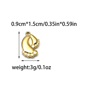 Detaillierte Größentabelle für goldene Bärentatze-Anhänger aus Edelstahl, 0,9cm mal 1,5cm