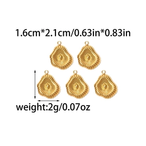 5 Stück 18K Gold Edelstahl Muschel Anhänger mit Größe 1,6x2,1cm für DIY Schmuckherstellung
