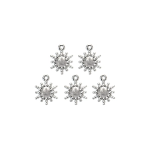 Pendentifs tournesol en argent pour la fabrication de bijoux DIY avec boucles de suspension
