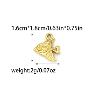 18K vergoldeter Edelstahl Skalar Anhänger für DIY Schmuck mit Größe und Gewichtsangaben
