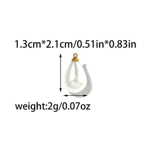 Detail of waterdrop pearl pendant with 18K gold cap showing 1.3cm by 2.1cm size
