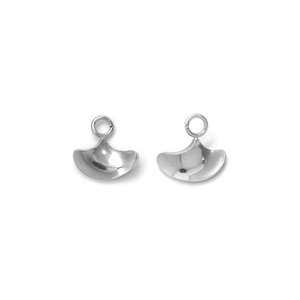 Polished shell shaped stainless steel pendant charms with mirror finish and jump rings