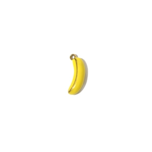 18K gold plated stainless steel banana pendant with yellow enamel for DIY jewelry making