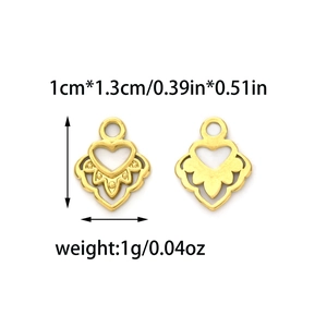 Pendentif coeur creux en acier inoxydable doré pour la fabrication de bijoux DIY
