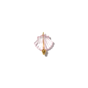 Colgante de concha rosa con pin de metal dorado para creación de joyas DIY y collares