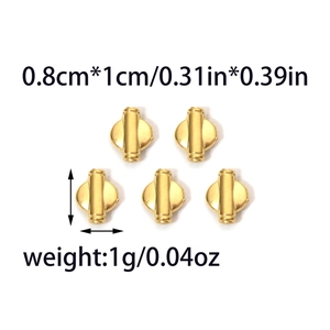 Set di 5 ciondoli dorati in acciaio inossidabile per gioielli fai da te da 0,8x1cm