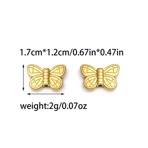 Matte gold butterfly pendants in 304 stainless steel for DIY jewelry making