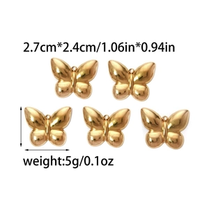 Set di 5 ciondoli a farfalla dorati 2,7x2,4 cm per la creazione di gioielli fai-da-te