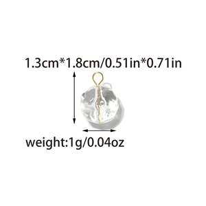 Faceted transparent crystal pendant with gold metal ring 1.3cm x 1.8cm for DIY jewelry
