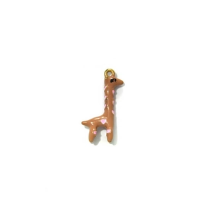 Detailed view of giraffe-shaped pendant with pink hearts for DIY jewelry making