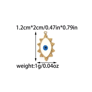 Goldener Evil Eye Anhänger aus Edelstahl mit 1,2x2cm Maßen für DIY-Schmuckherstellung