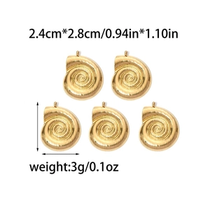 Set mit goldenen Nautilus-Anhängern aus Edelstahl für die DIY-Schmuckherstellung