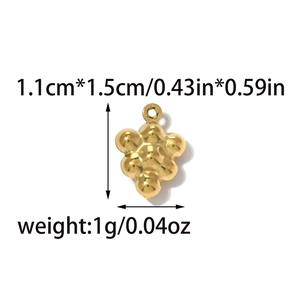 Golden fruit series stainless steel strawberry pendant charm with size dimensions