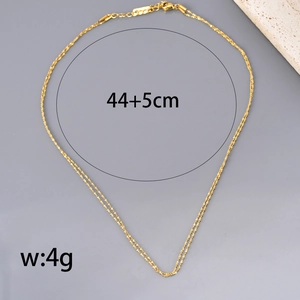 Collar de doble capa de acero inoxidable chapado en oro de 18K con cadena de serpiente mujer