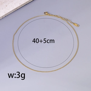 Elegante 18K vergoldete Edelstahlkette 40+5cm Länge mit praktischem Karabinerverschluss