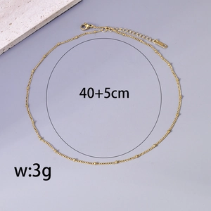 18k gold plated stainless steel satellite chain necklace with 40+5cm adjustable length