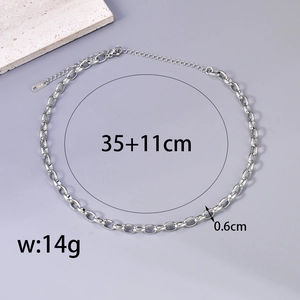Collar de cadena de eslabones cubanos de acero inoxidable con cierre de langosta
