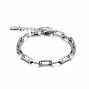 Gioielli Minimalisti con Catena a Graffetta in Acciaio al Titanio per Uomo Donna Punk Hip Hop Bracciale Collana Geometrica
