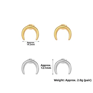 Dimensions des puces d'oreilles lune: 14,2mm de large, 12,1mm de haut, poids de 2,0g la paire