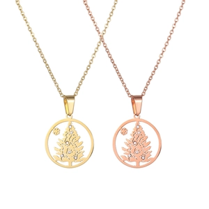 Halsketten in Gold und Roségold mit weihnachtlichem Anhänger und Zirkonia-Steinen