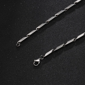 Men's titanium steel hip hop necklace with unique cylinder link chain and lobster clasp