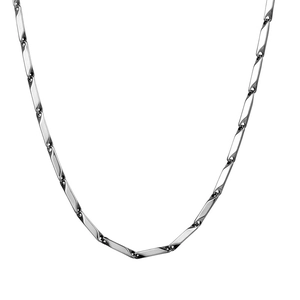Minimalist silver tube link necklace for men made of durable stainless steel hip hop style