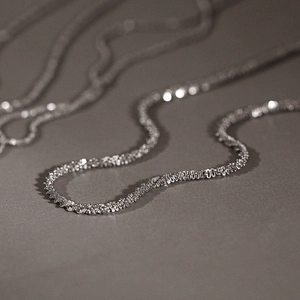 Minimalistische Roestvrijstalen Ketting Met Glinsterende Sterrentextuur Voor Heren Dames Glinsterende Schakelketting Choker Uniseks Sieraden