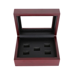 Vintage Mahogany Wood Jewelry Box With Clear Glass Window Lacquered Multi Slot Ring Earring Storage Case Wooden Jewelry Organizer