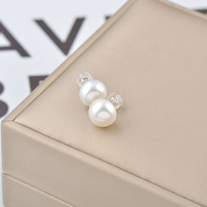 Eleganti orecchini a perno in argento S925 con perle d'acqua dolce bianche naturali