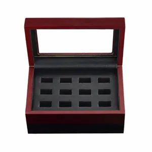 Boîte à Bijoux en Bois Avec Fenêtre Transparente Et Plusieurs Compartiments Pour Présentation De Bagues Boîtier De Rangement
