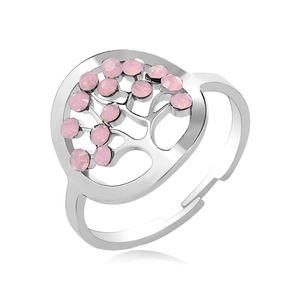 Edelstahl Baum Des Lebens Offener Ring Für Damen Strass Eingelegt Verstellbarer Mode Schmuck Fingerring Jubiläumsgeschenk