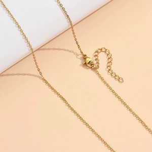 Collana a catena in acciaio inossidabile placcato oro 18K con chiusura a moschettone e estensione