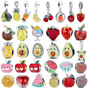 Ciondoli A Forma Di Frutta Estiva Con Disegni Di Mela E Avocado In Lega Con Smalto Per La Creazione Di Gioielli Fai Da Te Bracciali Collane