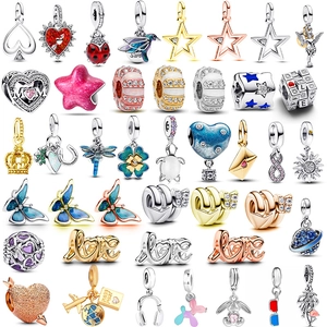 DIY Jewelry Making Charms Beads Enamel Metal Pendants Heart Animal Star Shaped Beads For Bracelet Necklace Women Fashion Jewelry Gift