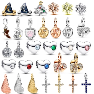 Legierung Strass DIY Charms Anhänger Für Armband Halskette Schmuckherstellung Herz Stern Mond Schneeflocke Liebe Valentinsgeschenk