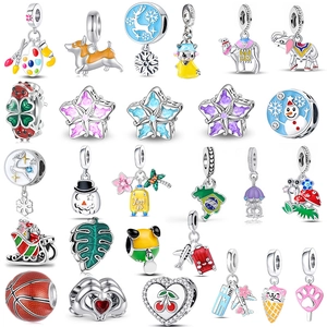 Alloy Enamel Animal Travel Christmas Theme Charm Pendants For DIY Bracelet Rhinestone Inlaid Holiday Jewelry Accessory For Women