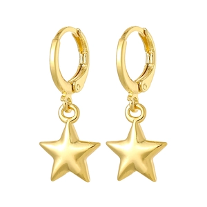 Eleganti orecchini a stella placcati in oro per donna dal design minimalista