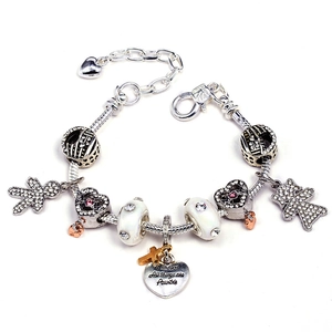 Romantic Alloy Heart Charm Bracelet With Snake Chain Boy Girl Pendant Inspirational Quote Fashion Jewelry For Women Men