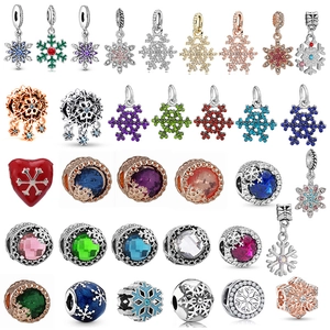 Schneeflocke Charm Perlen Für DIY Armband Halskette Herstellung Legierung Strass Weihnachten Winter Schmuck Zubehör Anhänger