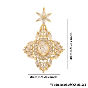 Detaillierte Größentabelle für den goldenen Hexagramm-Anhänger mit Maßen 40mm x 26mm