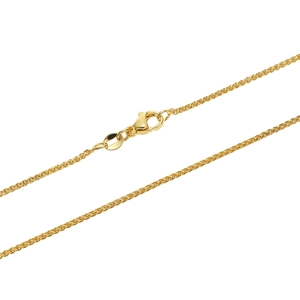 Elegant 18k gold plated Chopin chain necklace with lobster clasp on a white background