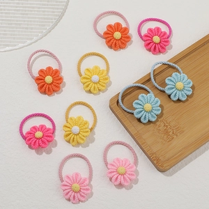 Lot de chouchous fleurs marguerites colorés à haute élasticité pour enfants et filles