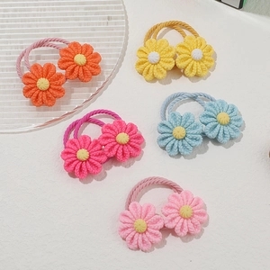 Ensemble de Chouchous Fleur Marguerite pour Enfants Bandes Élastiques en Résine Tournesol Accessoires Cheveux Doux pour Filles Femmes