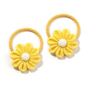 Lot de deux élastiques à cheveux style tournesol jaune vif pour enfants et femmes