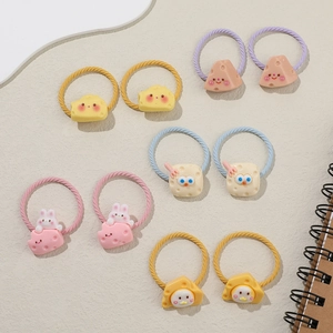Elastici per Capelli in Resina con Coniglietto di Formaggio per Bambini Colori Macaron Accessori per Capelli Fatti a Mano per Ragazze