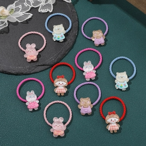 Chouchous de Dessin Animé Mignon pour Enfants Résine Lapin Ours Chat Fille Cordes à Cheveux Élastiques pour Filles