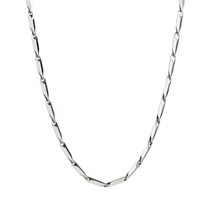 Collier minimaliste en acier titane argenté à maillons bambou pour hommes et femmes